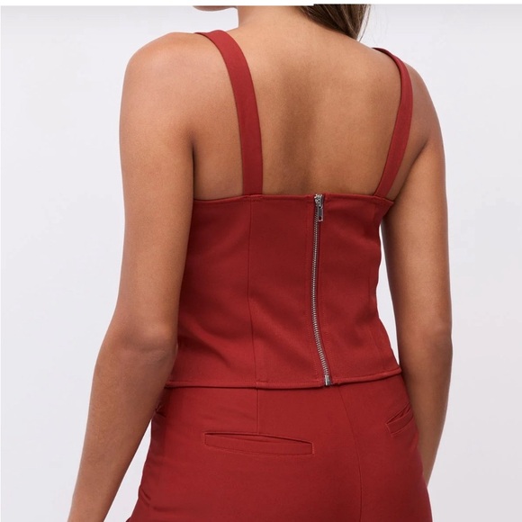 New York & Co Stretch Corset Top Berry Red Size XL - Picture 2 of 6